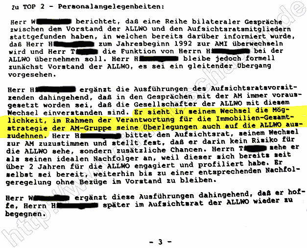 ALLWO Aufsichtsrats Sitzungsprotokoll vom 07.11.1991, Seite 3