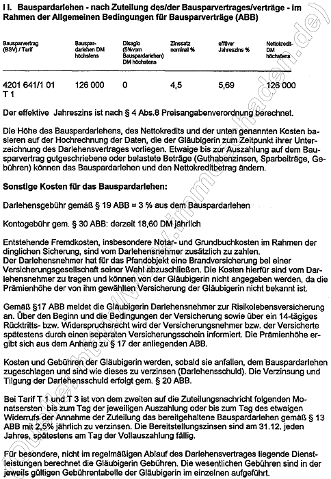 HMG Mietpool Melle, Badenia Darlehensvertrag 1995: Hochstraße, Seite 3