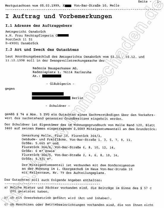 Wertermittlungs-Gutachten Melle Von-Bar-Str. 10 1og Rechts (ATP Nr. 79) vom 5.3.1999 Seite 4