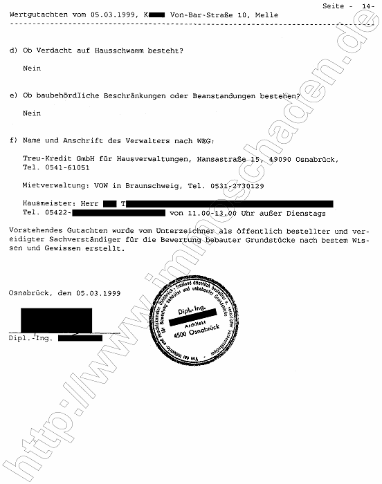 Wertermittlungs-Gutachten Melle Von-Bar-Str. 10 1og Rechts (ATP Nr. 79) vom 5.3.1999 Seite 17